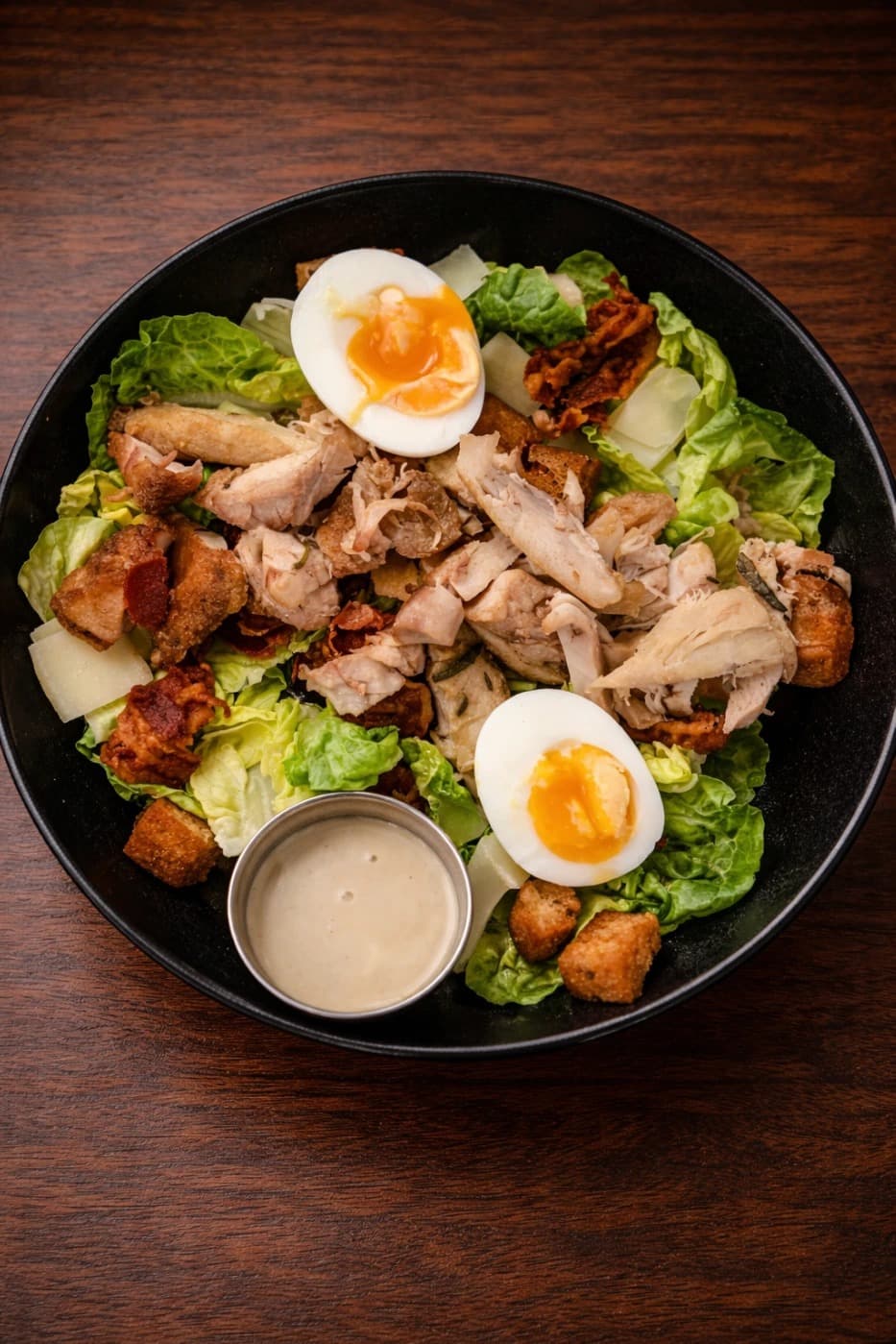 Caesar-salade met zacht ei